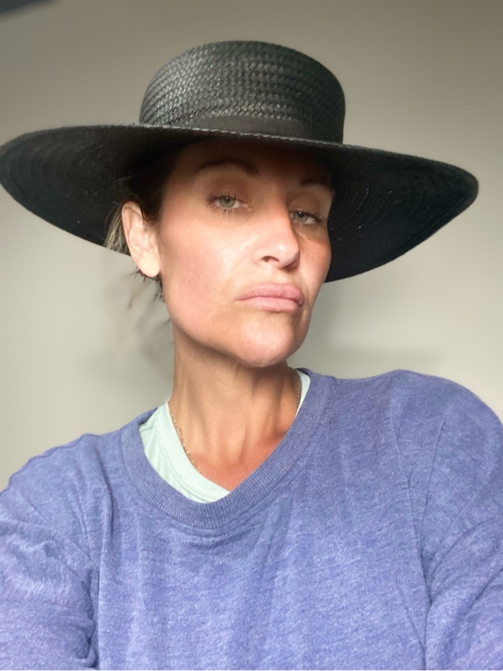 Janessa Leone Black Wide straight Hat.  This is absolutely stunning worn once
